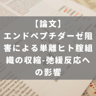 エンドペプチダーゼ阻害による単離ヒト腟組織の収縮-弛緩反応への影響