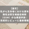 乳がん生存者における更年期性泌尿生殖器症候群（GSM）の治療選択肢：系統的レビューと最新情報
