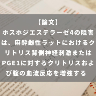 ホスホジエステラーゼ4の阻害は、麻酔雌性ラットにおけるクリトリス背側神経刺激またはPGE1に対するクリトリスおよび腟の血流反応を増強する