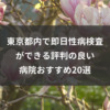 東京都内で即日性病検査ができる評判の良い病院おすすめ20選
