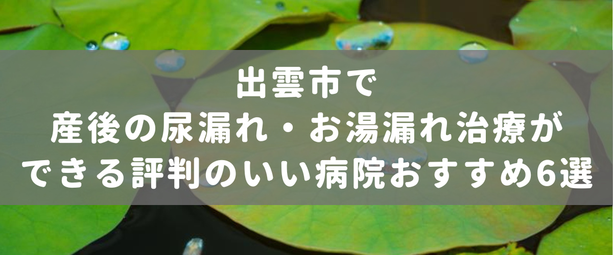 出雲市で産後の尿漏れ・お湯漏れ治療ができる評判のいい病院おすすめ6選