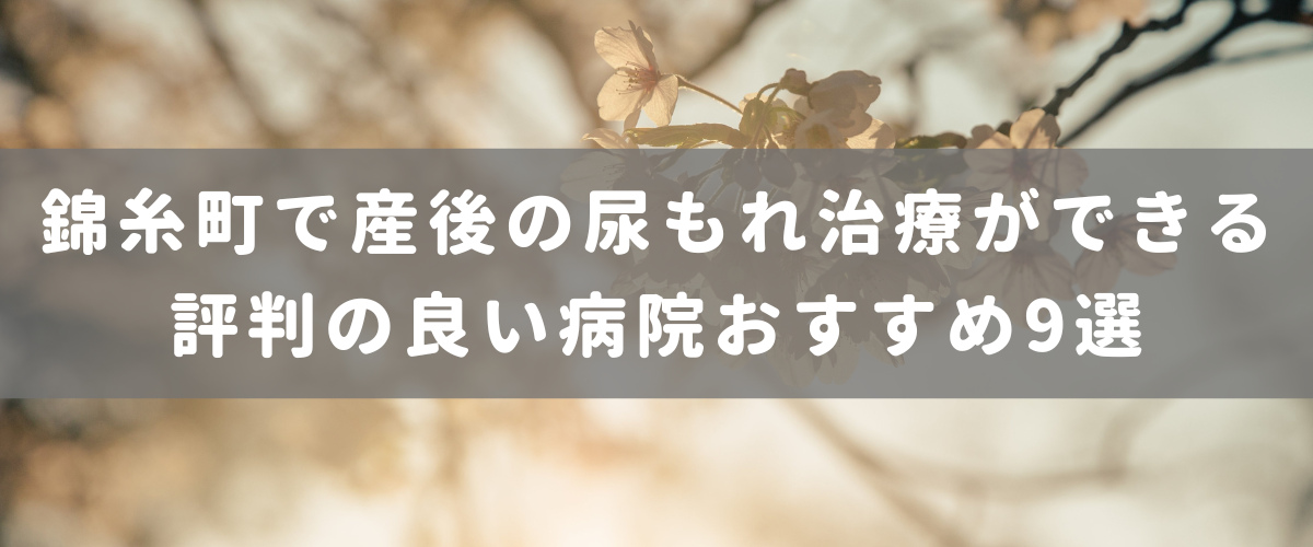 錦糸町で産後の尿もれ治療ができる評判の良い病院おすすめ9選