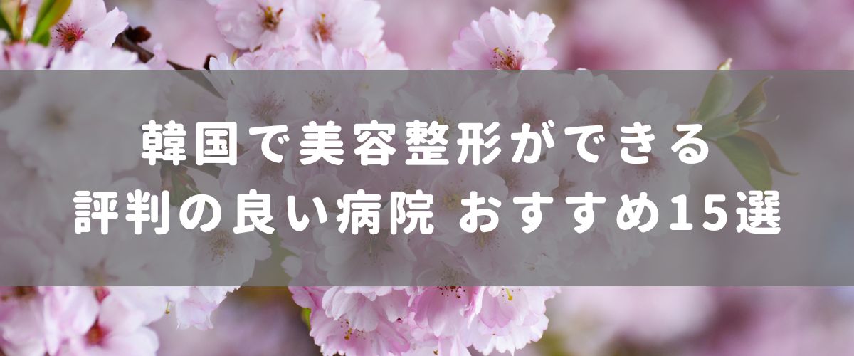 韓国で美容整形ができる評判の良い病院おすすめ15選