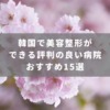 韓国で美容整形ができる評判の良い病院 おすすめ15選