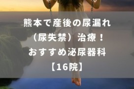 熊本で産後の尿漏れ（尿失禁）治療！おすすめ泌尿器科【16院】