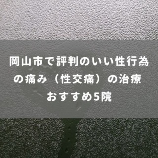 岡山市で評判のいい性行為の痛み（性交痛）の治療 おすすめ5院