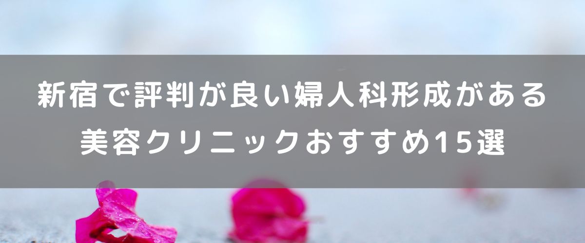 新宿で評判の良い婦人科形成がある美容クリニックおすすめ15選