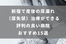 新宿で産後の尿漏れ（尿失禁）治療が できる評判の良い病院 おすすめ15選