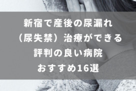新宿で産後の尿漏れ（尿失禁）治療が できる評判の良い病院 おすすめ16選