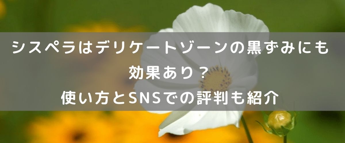 シスペラはデリケートゾーンの黒ずみにも効果あり？使い方とSNSでの評判も紹介 | 腟ペディア（チツペディア）