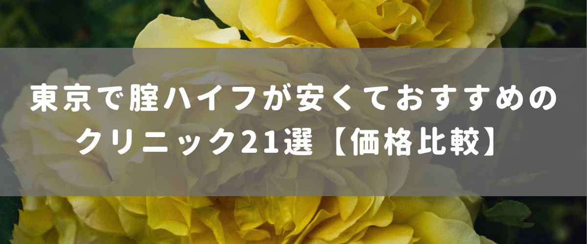 東京で腟ハイフが安くておすすめのクリニック21選【価格比較】