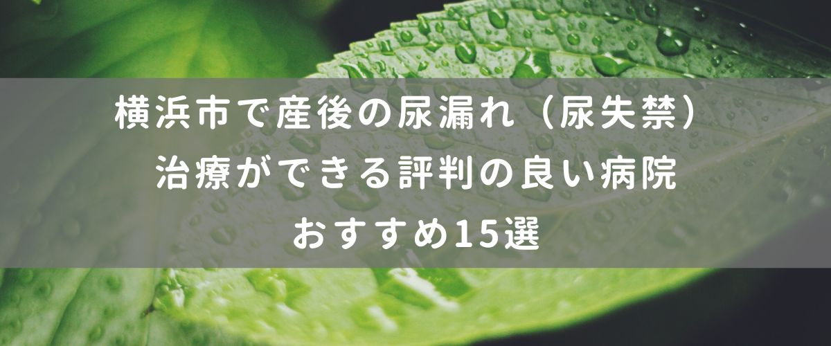 横浜市で産後の尿漏れ（尿失禁）治療ができる評判の良い病院おすすめ15選