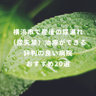 横浜市で産後の尿漏れ(尿失禁)治療ができる評判の良い病院おすすめ20選
