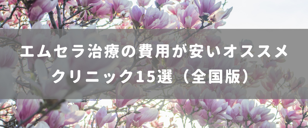 エムセラ治療の費用が安いオススメクリニック15選（全国版）