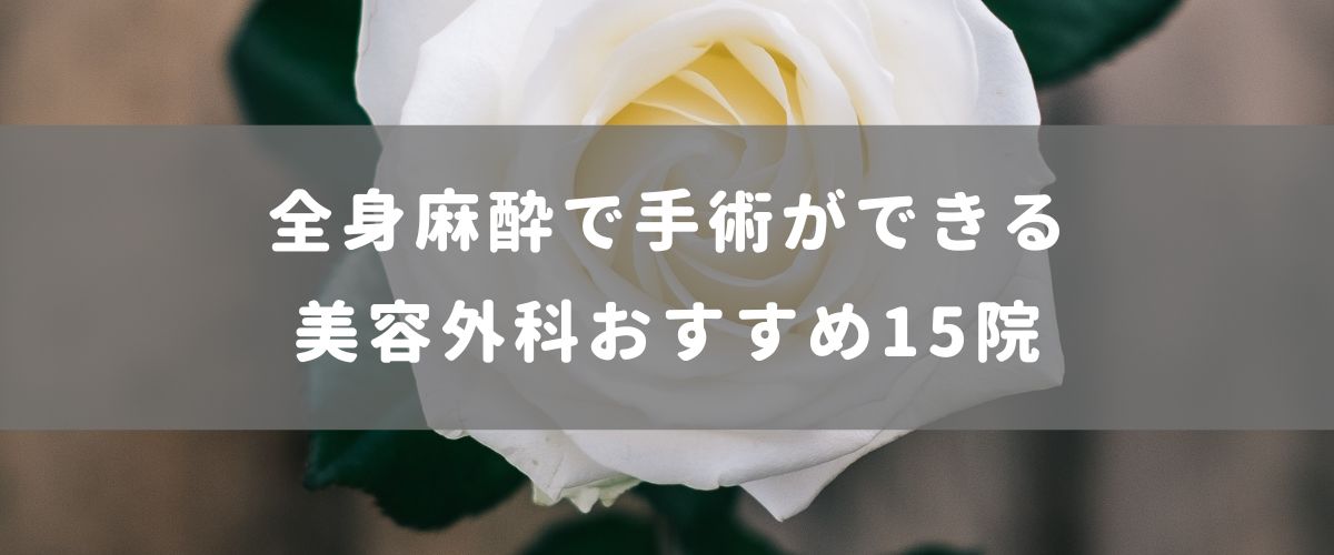 全身麻酔で手術ができる美容外科おすすめ15院